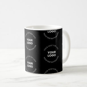 ロゴと編集可能な文字パターンを置き換える簡単 コーヒーマグカップ