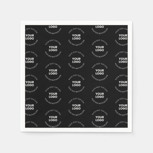 ロゴと編集可能な文字パターンを置き換える簡単 スタンダードカクテルナプキン (正面)