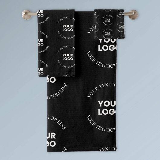 ロゴと編集可能な文字パターンを置き換える簡単 バスタオルセット