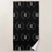 ロゴと編集可能な文字パターンを置き換える簡単 ビーチタオル (正面)