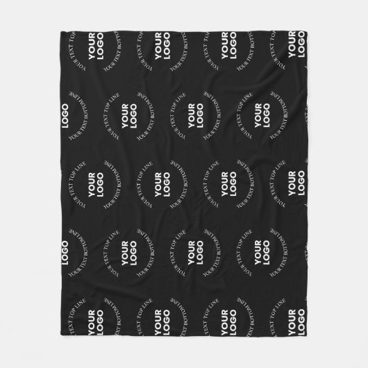 ロゴと編集可能な文字パターンを置き換える簡単 フリースブランケット (正面)