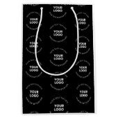 ロゴと編集可能な文字パターンを置き換える簡単 ミディアムペーパーバッグ (正面)