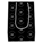 ロゴと編集可能な文字パターンを置き換える簡単 ミディアムペーパーバッグ (裏面)