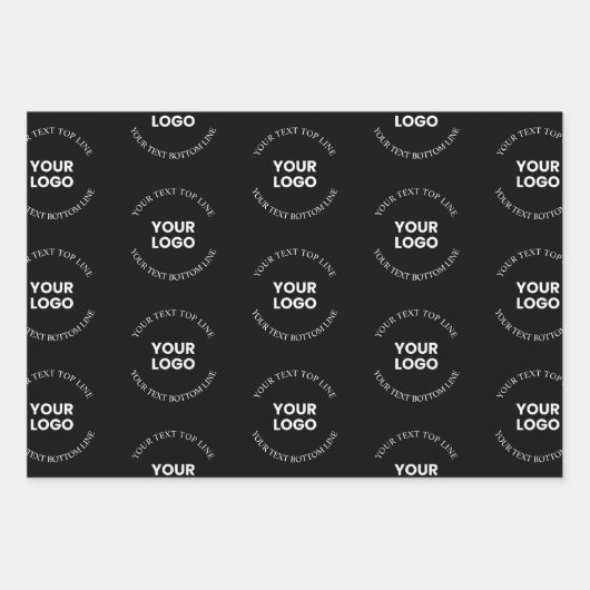 ロゴと編集可能な文字パターンを置き換える簡単 ラッピングペーパーシート (正面)