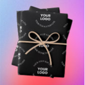 ロゴと編集可能な文字パターンを置き換える簡単 ラッピングペーパーシート