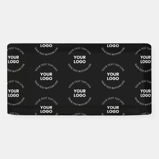 ロゴと編集可能な文字パターンを置き換える簡単 横断幕 (横)