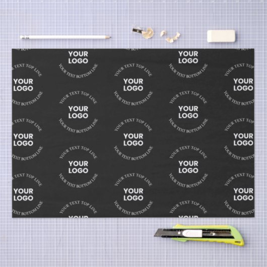 ロゴと編集可能な文字パターンを置き換える簡単 薄葉紙 (クラフト)