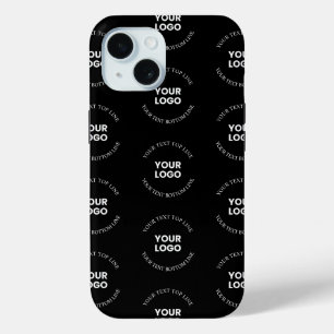 ロゴと編集可能な文字パターンを置き換える簡単 iPhone 15ケース