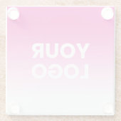 ロゴと編集可能な背景色グラデーション ガラスコースター (裏面)