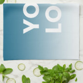 ロゴと編集可能な背景色グラデーション キッチンタオル (折り畳み)