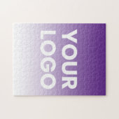 ロゴと編集可能な背景色グラデーション ジグソーパズル (横)