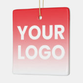 ロゴと編集可能な背景色グラデーション セラミックオーナメント (左)