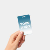 ロゴと編集可能な背景色グラデーション バッジ (手持ち)