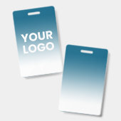 ロゴと編集可能な背景色グラデーション バッジ (正面＆裏面)