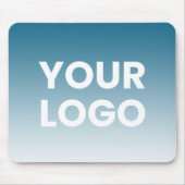 ロゴと編集可能な背景色グラデーション マウスパッド (正面)