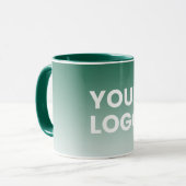 ロゴと編集可能な背景色グラデーション マグカップ (正面左)