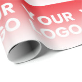 ロゴと編集可能な背景色グラデーション ラッピングペーパー (ロールコーナー)