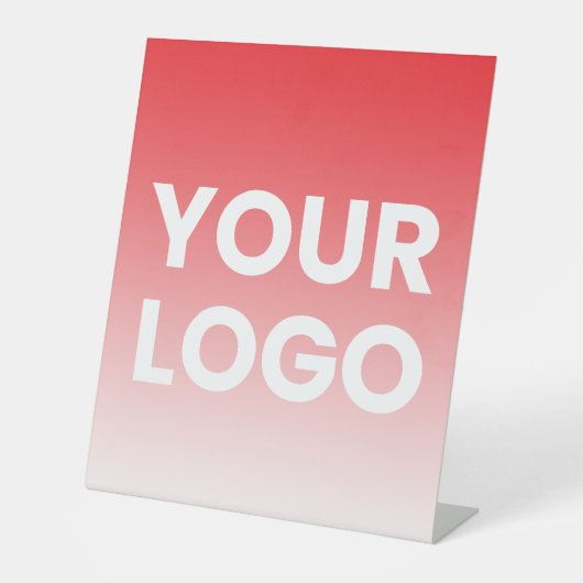 ロゴと編集可能な背景色グラデーション 台座サイン (正面)