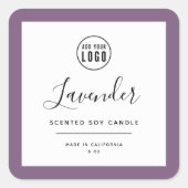 ロゴと編集可能な色の製品ラベルを追加する スクエアシール (正面)