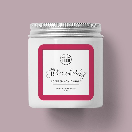 ロゴと編集可能な色の製品ラベルを追加する スクエアシール