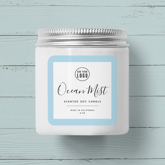 ロゴと編集可能な色の製品ラベルを追加する スクエアシール