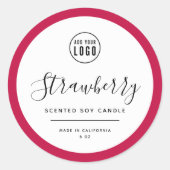 ロゴと編集可能な色の製品ラベルを追加する ラウンドシール (正面)