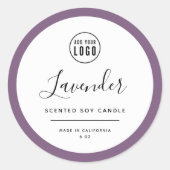 ロゴと編集可能な色の製品ラベルを追加する ラウンドシール (正面)