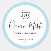 ロゴと編集可能な色の製品ラベルを追加する ラウンドシール (正面)