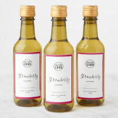 ロゴと編集可能な色の製品ラベルを追加する ワインラベル (ボトル)