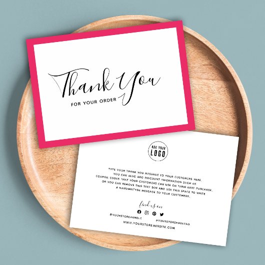 ロゴと編集可能な色を縁ど追加ありがとう サンキューカード