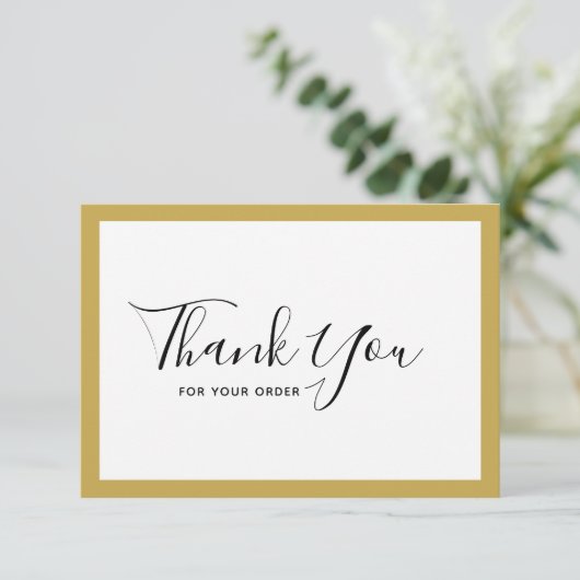 ロゴと編集可能な色を縁ど追加ありがとう サンキューカード (スタンド正面)