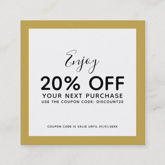 ロゴと編集可能な色割引カードの追加 割引カード (正面)