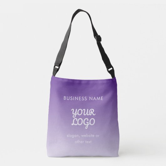 ロゴと編集可能文字任意の色のグラデーショングラデーション クロスボディバッグ (裏面)