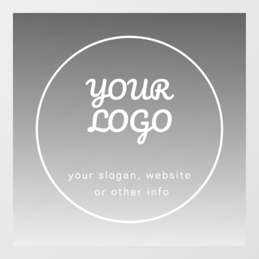 ロゴと編集可能文字 |濃いグレーグラデーション ウィンドウサイン (シート)