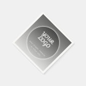 ロゴと編集可能文字 |濃い灰色のグラデーション スタンダードカクテルナプキン (角)