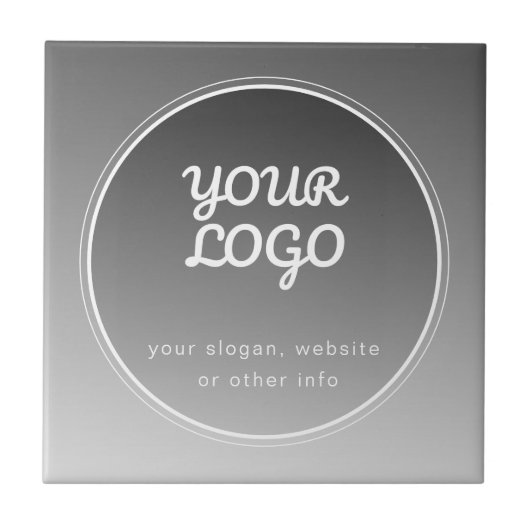 ロゴと編集可能文字 |濃い灰色のグラデーション タイル (正面)