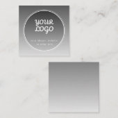 ロゴと編集可能文字 |濃い灰色のグラデーション ノートカード (正面/裏面)