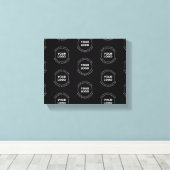 ロゴと編集可能文字 |繰り返しパターン キャンバスプリント (インサイチュ (ウッドフロア))