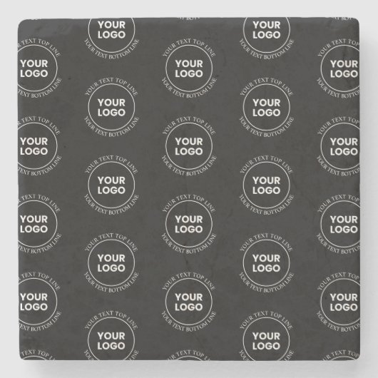 ロゴと編集可能文字 |繰り返しパターン ストーンコースター (正面)