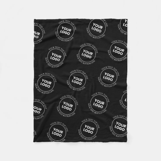 ロゴと編集可能文字 |繰り返しパターン フリースブランケット (正面)