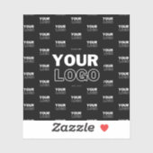 ロゴと背景の繰り返しロゴ |黒 シール (シート)