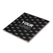 ロゴと背景の繰り返しロゴ |黒 タイル (側面)