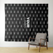 ロゴと背景の繰り返しロゴ |黒 タペストリー (インサイチュ(横))