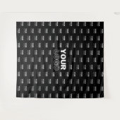 ロゴと背景の繰り返しロゴ |黒 タペストリー (正面(横))