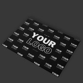 ロゴと背景の繰り返しロゴ |黒 ドアマット