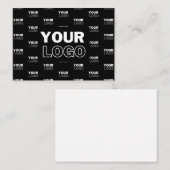 ロゴと背景の繰り返しロゴ |黒 ノートカード (正面/裏面)