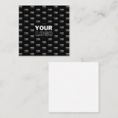 ロゴと背景の繰り返しロゴ |黒 ノートカード (正面/裏面)