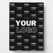 ロゴと背景の繰り返しロゴ |黒 フォトプラーク (正面)