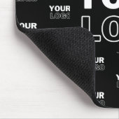 ロゴと背景の繰り返しロゴ |黒 マウスパッド (コーナー)