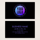 ロゴと青モダンと紫のグラデーシグラデーションョン (正面&裏面)